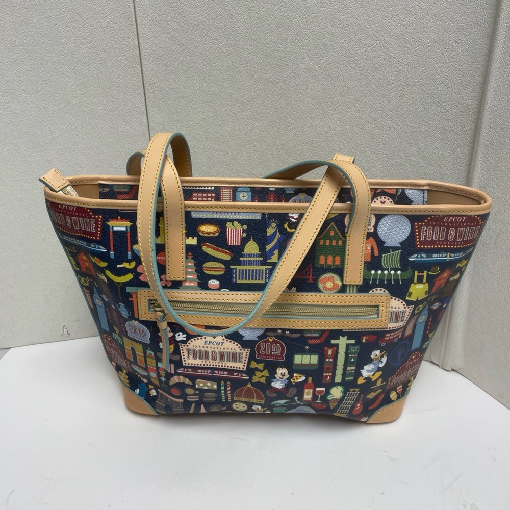 Disney Dooney & Bourke Epcot Food And Wine Festival 2015 20th Satchel Purse Bag - Picture 5 of 10